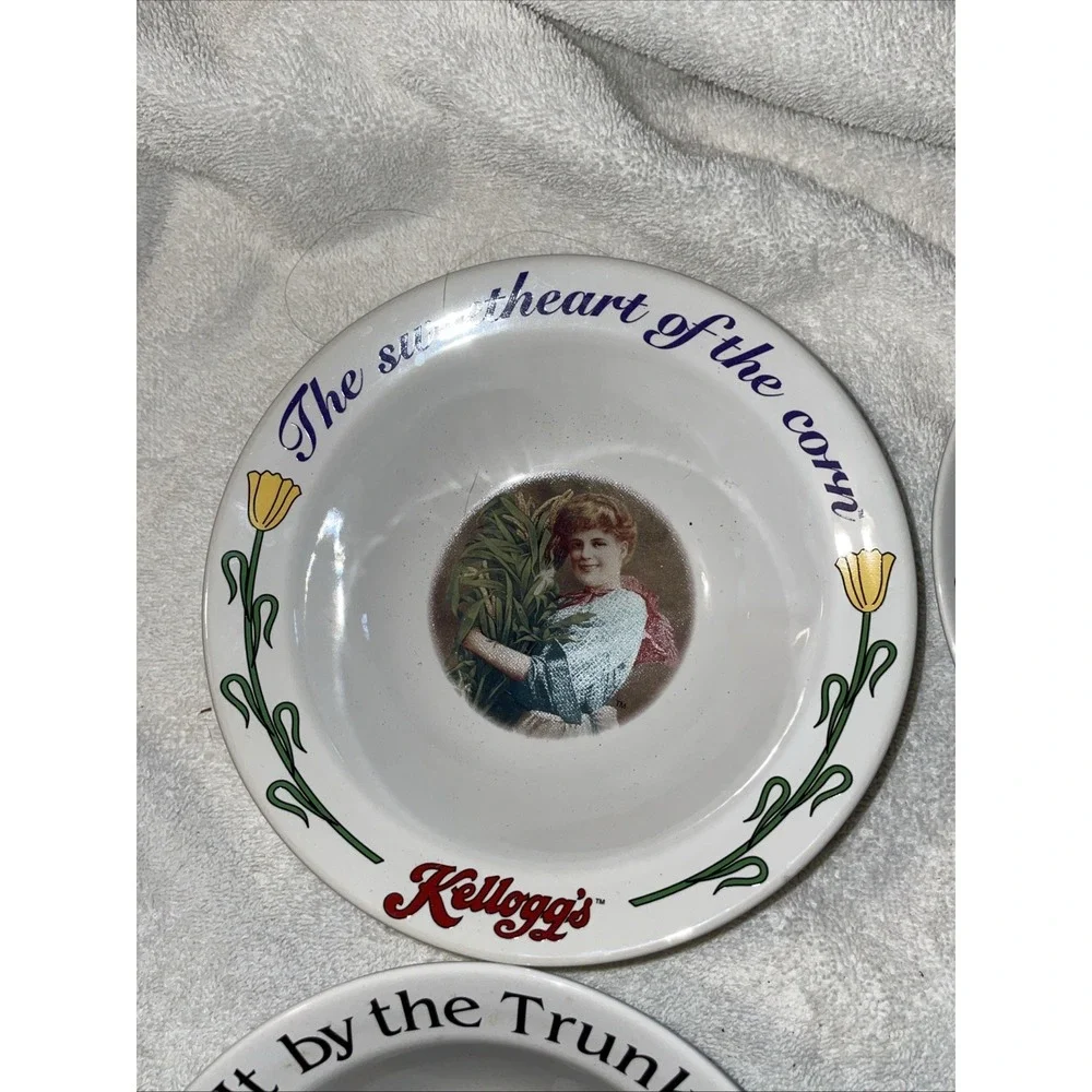 KELLOGG'S COLLECTIBLE CERAMIC CEREAL BOWLS - 90TH ANNIVERSARY 1996 - SET OF 4